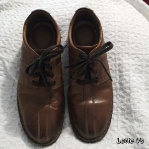 Clarks Brown Leather Lace Up Shoes sz 10